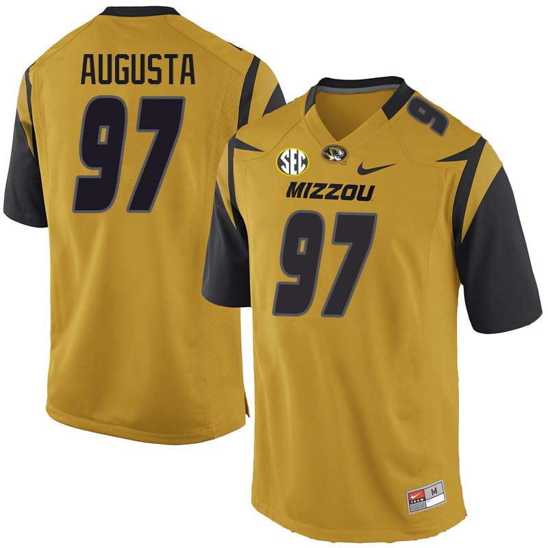 Men #97 Josh Augusta Missouri Tigers College Football Jerseys Sale-Yellow - Click Image to Close